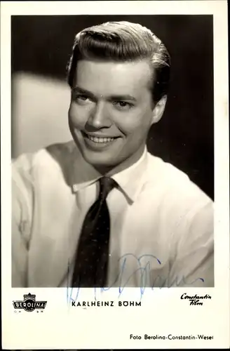 Ak Schauspieler Karlheinz Böhm, Portrait, Berolina Film, Autogramm