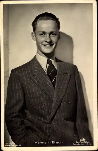 Ak Schauspieler Hermann Braun, Portrait