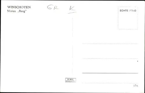 Ak Winschoten Groningen Niederlande, Molen Berg