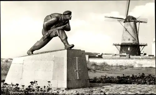 Ak Vlissingen Zeeland Niederlande, Landingsmonument 4e Commando