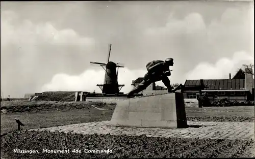 Ak Vlissingen Zeeland Niederlande, Landingsmonument 4e Commando