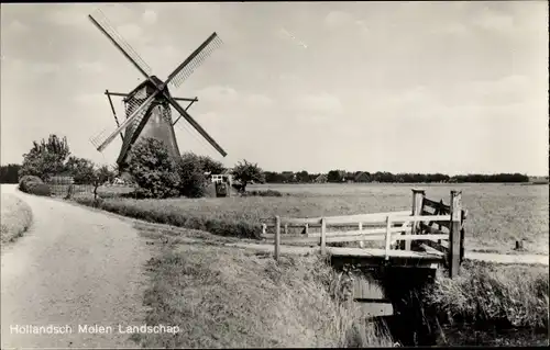 Ak Hollandsch Molen Landschap, Windmühle