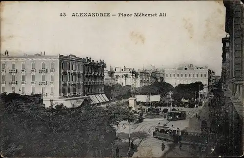 Ak Alexandria Ägypten, Place de Méhemet Ali