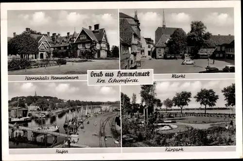 Ak Gut Hemmelmark Barkelsby Schwansen in Schleswig, Herrenhaus, Markt, Hafen, Kurpark