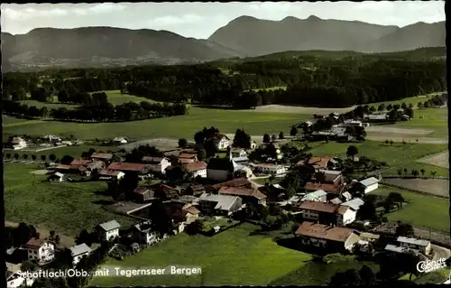 Ak Schaftlach Waakirchen Oberbayern, Panorama mit Tegernseer Bergen