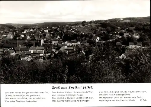 Ak Zweifall in der Eifel Stolberg im Rheinland, Panorama, Gedicht