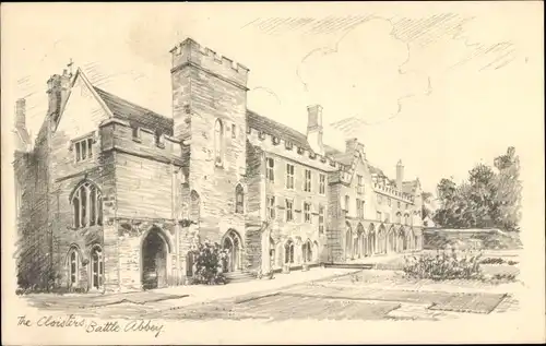 Künstler Ak Battle East Sussex England, Abbey, The Cloisters