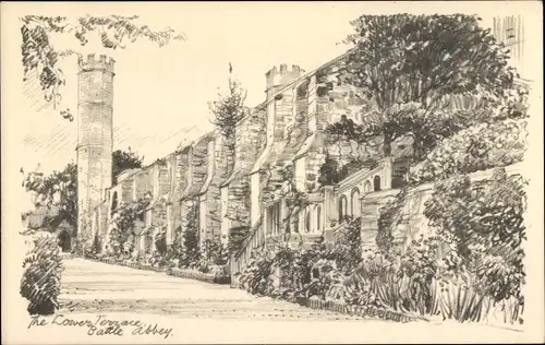 Künstler Ak Battle East Sussex England, Abbey, The Lower Terrace