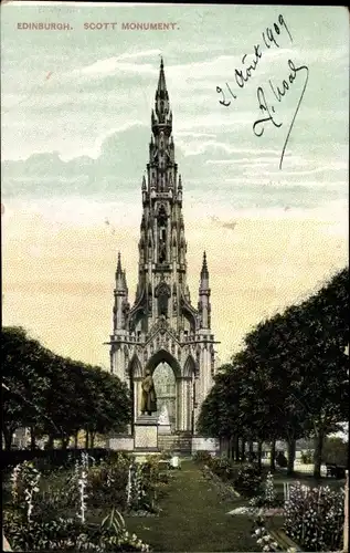 Ak Edinburgh Schottland, Scott Monument