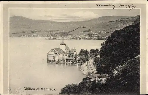 Ak Chillon Kanton Waadt, Ort mit Montreux