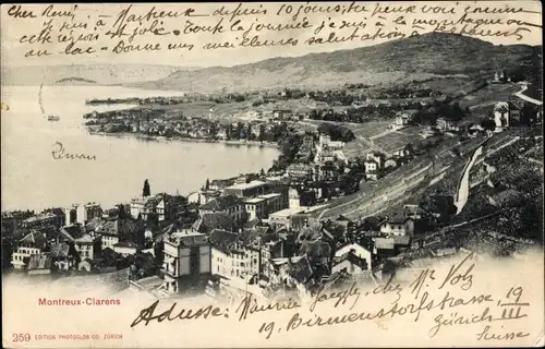 Ak Clarens Montreux Kanton Waadt, Gesamtansicht