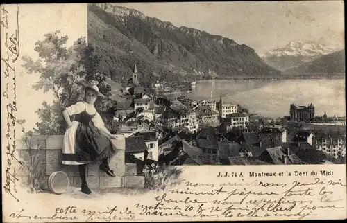 Ak Montreux Kanton Waadt Schweiz, La Dent du Midi