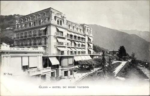 Ak Glion Kt. Waadt, Hotel du Righi Vaudois, Vue exterieure
