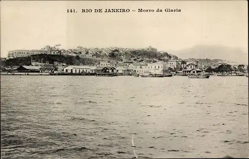 Ak Rio de Janeiro Brasilien, Morro da Glaria, Blick zum Ort