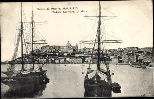 Ak Porto Maurizio Port-Maurice Liguria, Veduta dal Porto di Mare