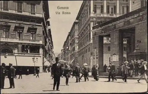 Ak Genova Genua Liguria, Via Roma