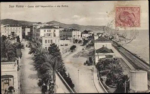 Ak San Remo Ligurien, Corso dell' Imperatrice e via Roma