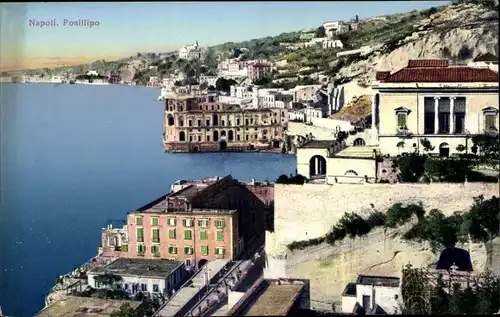 Ak Posillipo Napoli Neapel Campania, Blick auf die Stadt