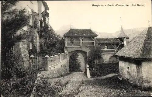 Ak Gruyères Kanton Freiburg Schweiz, Porte d'enceinte