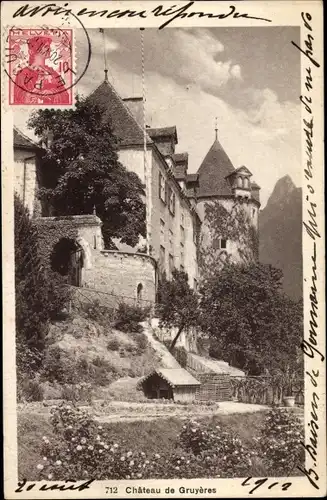 Ak Gruyères Kanton Freiburg Schweiz, Château
