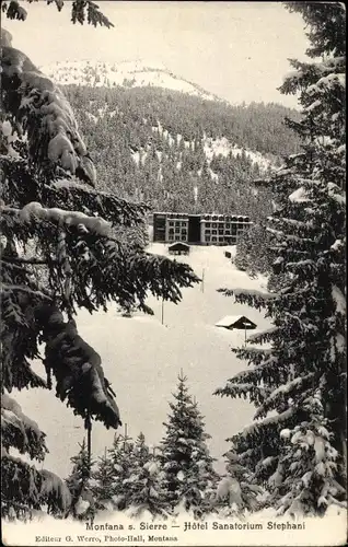 Ak Crans sur Sierre Montana Kanton Wallis, Hotel Sanatorium Stephani