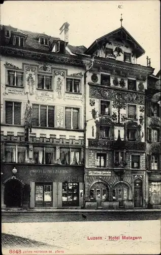 Ak Luzern Stadt Schweiz, Hotel Metzgern