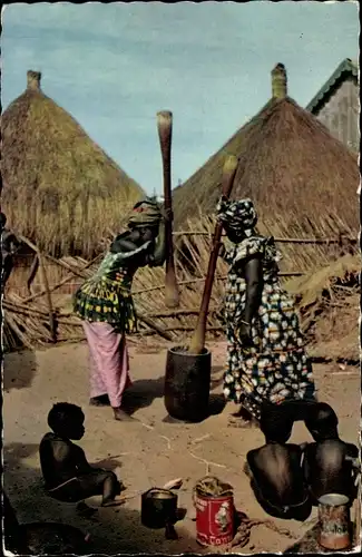 Ak L'Afrique en Couleurs, Scene villageoise, Afrikanisches Dorf