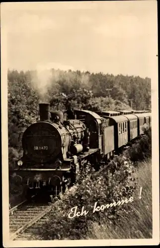 Ak Deutsche Eisenbahn, Lokomotive, Ich komme, Nr 38 1470