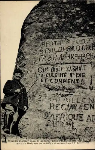 Ak Souvenir d'Orient, Denkmal, Monuemnt, Französischer Soldat