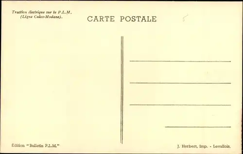 Künstler Ak Schefer, E. A., Französische Eisenbahn, Traction electrique sur le PLM, Bahn 262 AE4