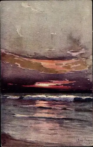 Künstler Ak Cordingley, R., Sonnenaufgang am Meer