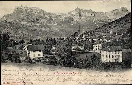 Ak Saint Gervais les Bains Haute-Savoie, Gesamtansicht, les Auriers