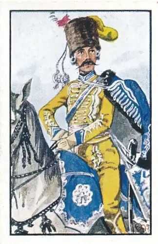 Sammelbild Deutsche Uniformen, Zeitalter Friedrichs des Großen, Serie 3 Bild 178 Husaren Korps