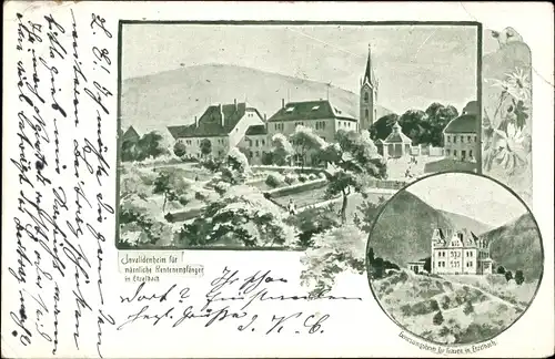 Ak Etzelbach Uhlstädt Kirchhasel in Thüringen, Invalidenheim für männliche Rentenempfänger