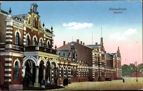 Ak Aleksandrów Kujawski Alexandrowo Westpreußen, Bahnhof