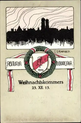 Studentika Ak München, Abituria Ludoviciana, Weihnachtskommers 1913