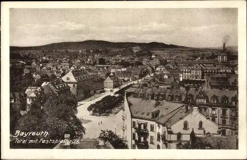 Ak Bayreuth in Oberfranken, Totalansicht mit Festspielhaus