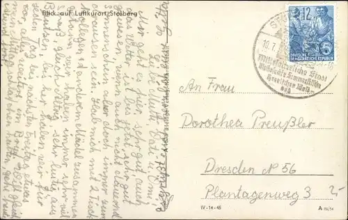 Ak Stolberg im Harz, Panorama