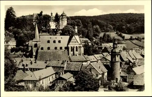 Ak Stolberg Südharz, Teilansicht der Stadt mit Kirchturm und Schloss