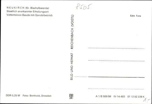 Ak Neukirch in der Lausitz, Valtentalsee-Baude mit Gondelbetrieb