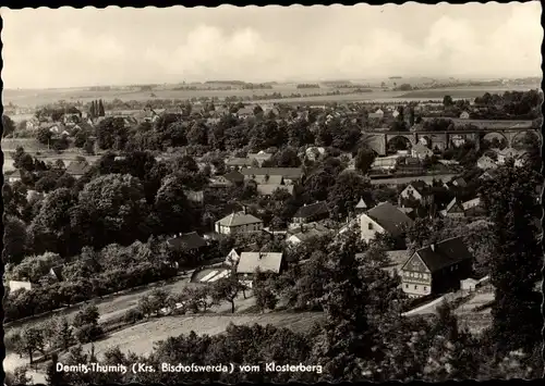 Ak Demitz Thumitz in Sachsen, Ortsansicht vom Klosterberg
