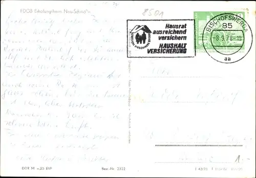 Ak Neuschmölln Schmölln Putzkau Oberlausitz, FDGB Erholungsheim