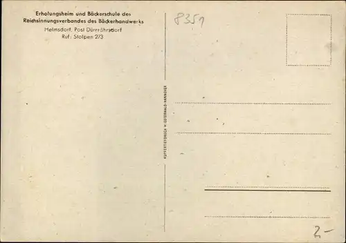 Ak Helmsdorf Stolpen in Sachsen, Erholungsheim und Bäckerschule