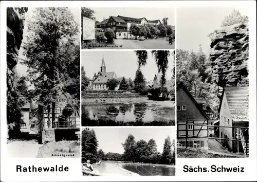 Ak Rathewalde Hohnstein Sächsische Schweiz, Amselgrund, Gaststätte Fortschritt
