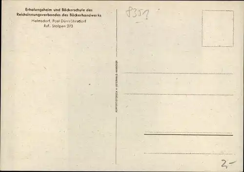 Ak Helmsdorf Stolpen in Sachsen, Erholungsheim und Bäckerschule