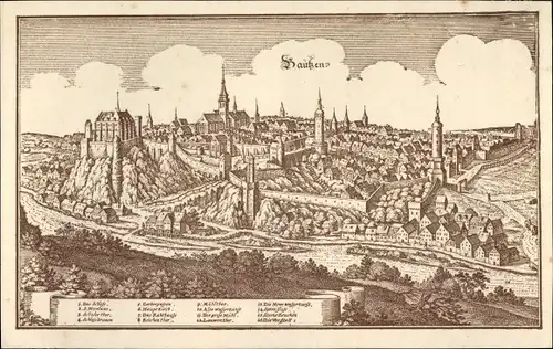 Ak Bautzen in der Oberlausitz, Stadtpanorama