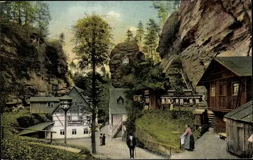 Ak Rathewalde Hohnstein Sächsische Schweiz, Rathewalder Mühle