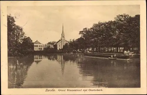 Ak Zwolle Overijssel Niederlande, Groot Weezenland met Oosterkerk