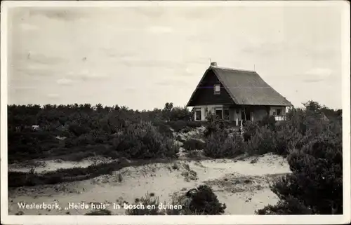 Ak Westerbork Drenthe Niederlande, Heide buis in bosch en duinen