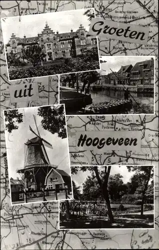 Ak Hoogeveen Drenthe, Molen, Windmühle, Park, Kanal